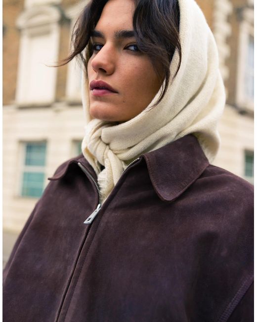 TOPSHOP Multicolor – hochwertige bomberjacke aus echtem wildleder