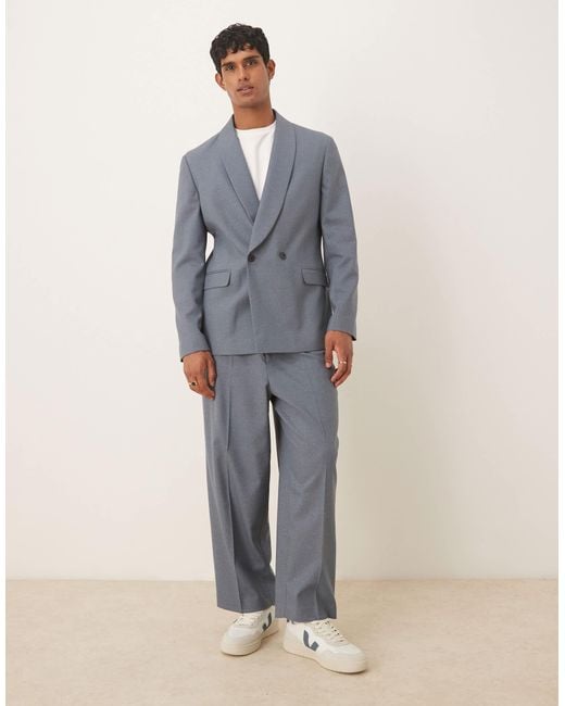 ASOS Blue Double Breasted Shawl Regular Suit Jacket for men