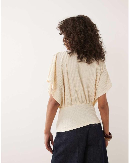 ASOS Natural Textured Multi Way Button Top