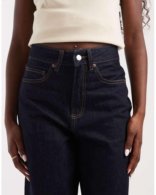 Vero Moda Blue Billie High Rise Barrel Leg Jeans