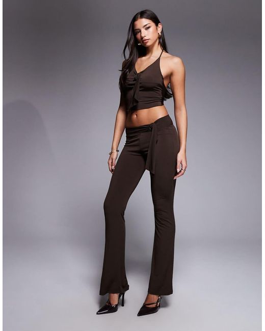 I.AM.GIA Gray Siofra Metal Hardware Drape Detail Cropped Cami Top