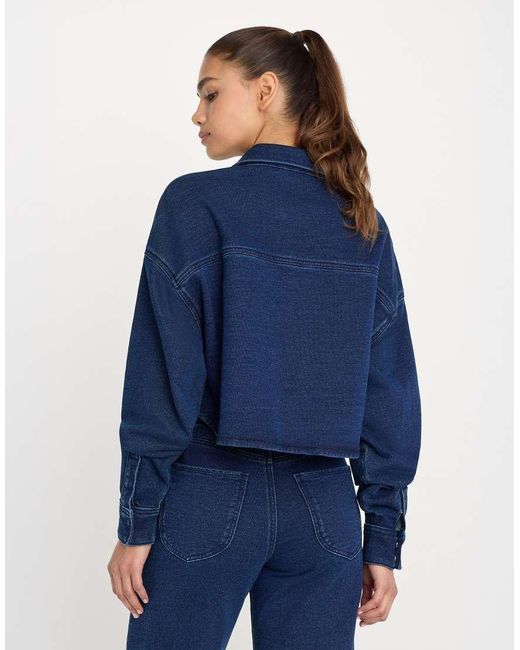 GOOD AMERICAN Blue Jeanius Cropped Jacket