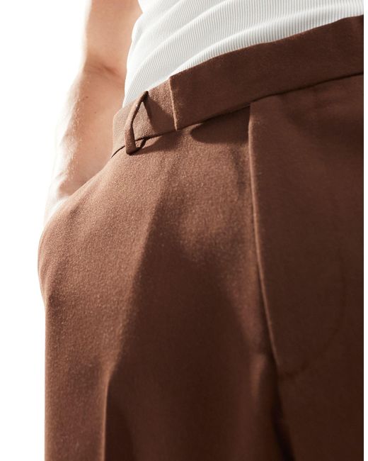 Pantalon habillé ample - marron ASOS pour homme en coloris Brown