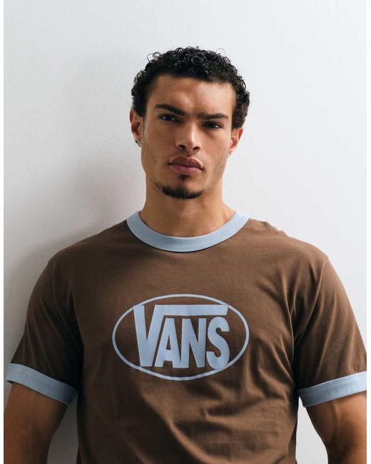 Vans White Center Chest Ringer T-shirt for men