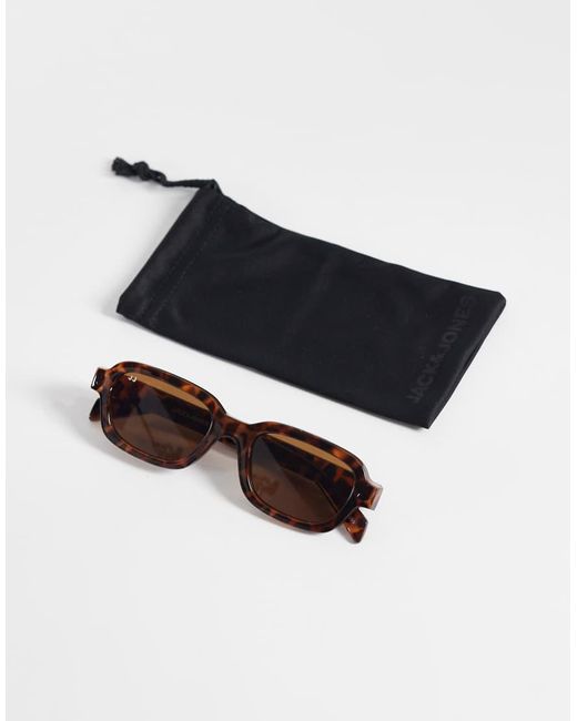Jack & Jones Brown Jack& Jones Square Shape Sunglasses for men