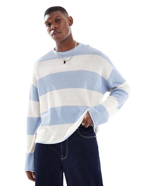 Cotton On – locker geschnittenes, langärmliges shirt aus strick in Blue für Herren