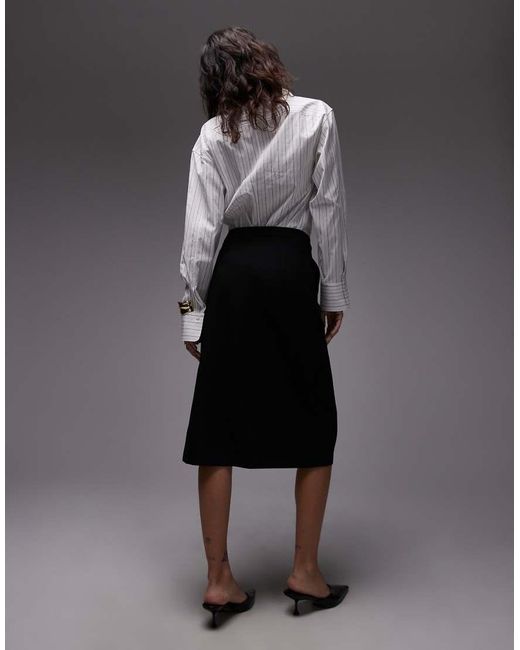 ASOS Black Awkward Length Wrap Skirt