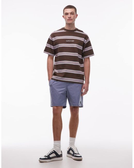 Vans Red Mesa Stripe Short Sleeve Shirt for men