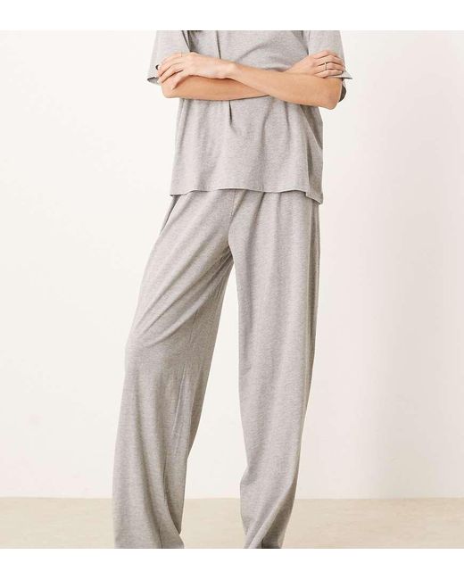 Pantalones De Pijama Grises De Algodón Mix & Match De Asos Design Tall ASOS de color Natural