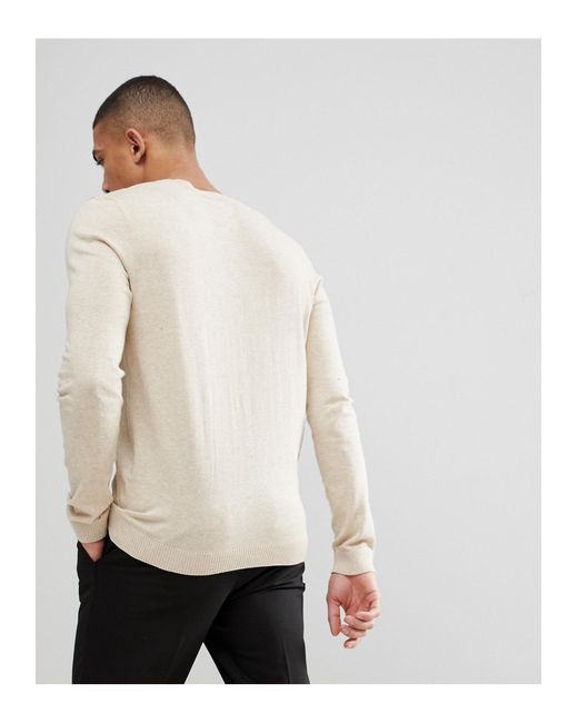 ASOS White Asos V-neck Cotton Sweater for men
