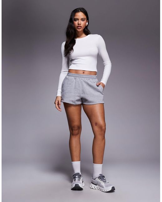 4505 Gray Rest Day Ultra Soft Modal Rib Long Sleeve Cropped Baby T-shirt