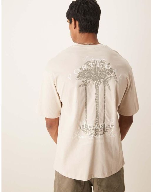 Camiseta Caqui Extragrande Con Estampado De Portugal En La Espalda De -Verde SELECTED de hombre de color Natural