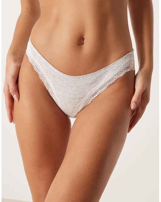 Free People Brown Lace Trim Bikini Briefs