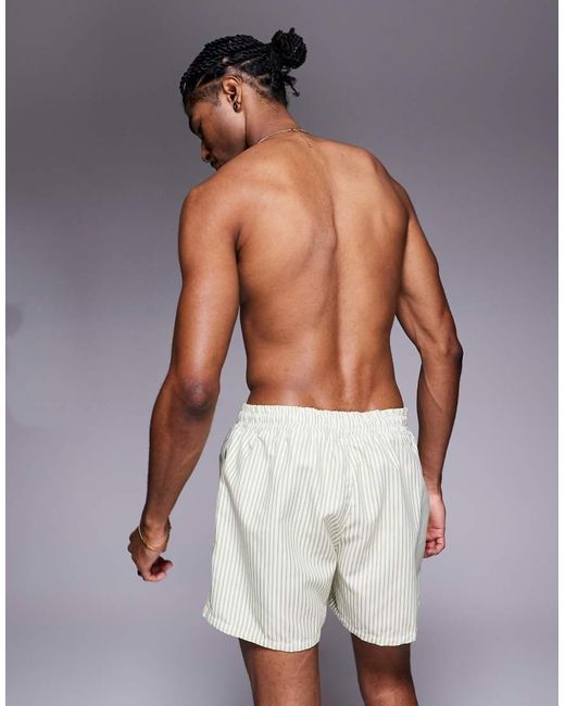 ASOS Korte Gestreepte Zwemshort in het White voor heren