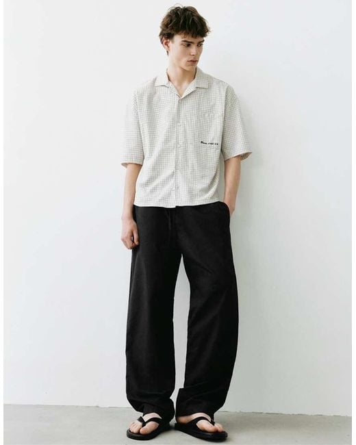 Pull&Bear White Rustic Joggers for men