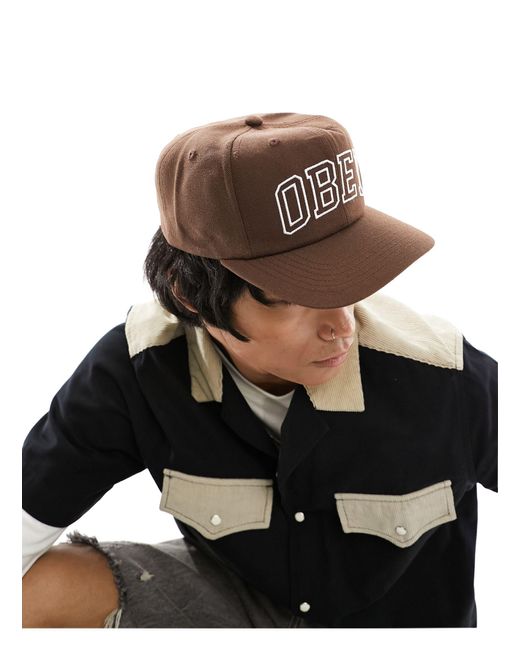 Rush - cappellino snapback con 6 pannelli di Obey in Black da Uomo