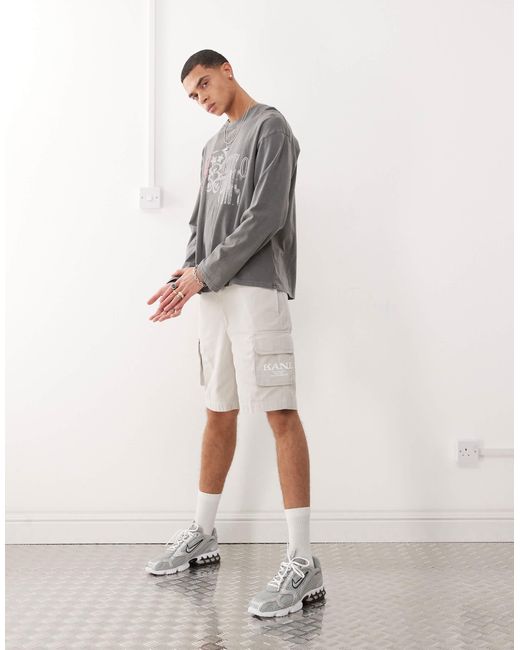 Karlkani – retro-cargo-shorts in Natural für Herren