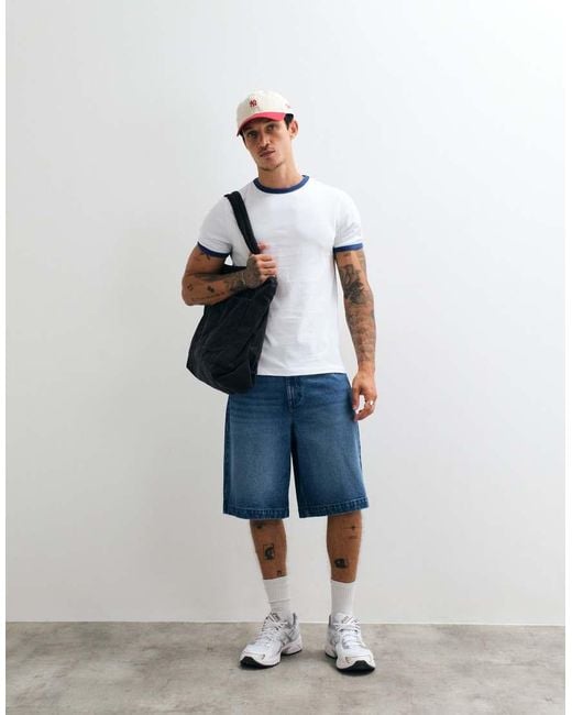 ASOS White Heavyweight Slim Fit T-shirt With Contrast Ringer for men