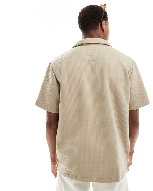 Chemise texturée d'ensemble à manches courtes - taupe moyen River Island pour homme en coloris Natural