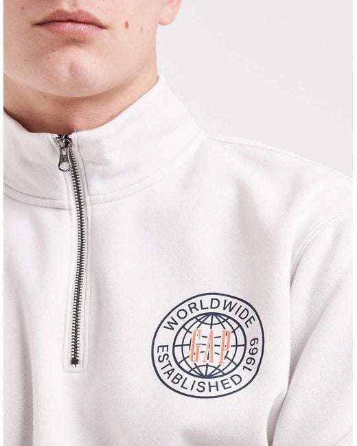 Gap Gray Quarter Zip Sweater for men