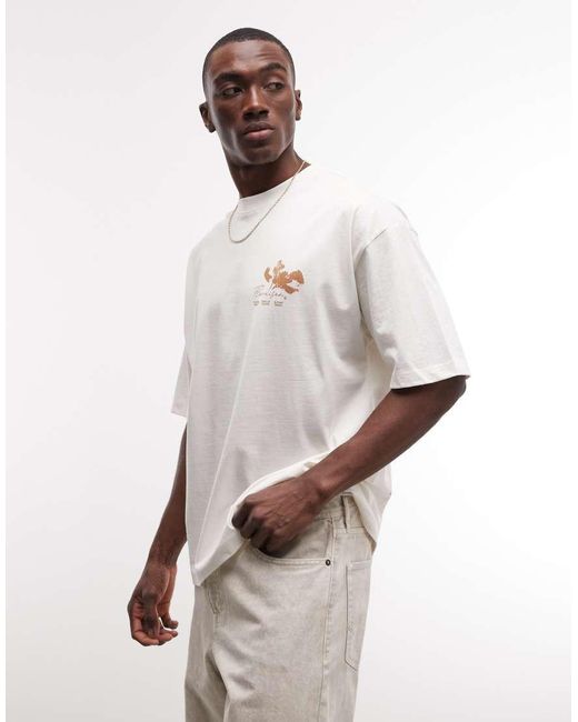 ASOS White Oversized T-shirt With Floral Graphic for men