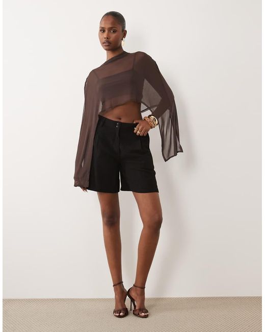 ASOS Brown Mini Cape Bralet 2-In-1 Top