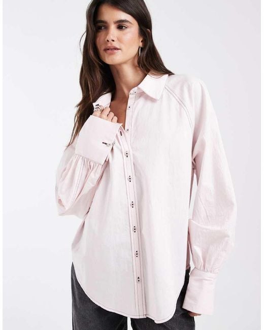Muse Assembly Purple Oversized Erin Shirt