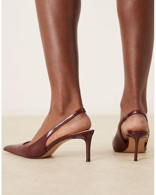 Mango Natural Faux Leather Pointed Heeled Slingback