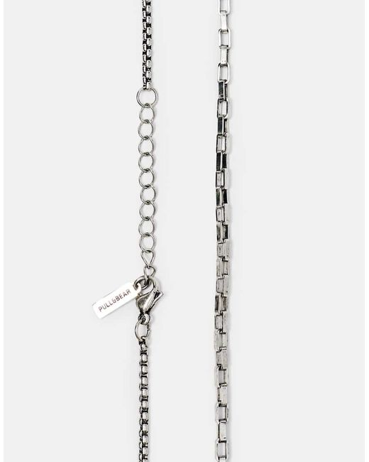 Confezione Da 2 Collane Argento di Pull&Bear in White da Uomo