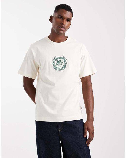 Jack & Jones White Heavyweight T-shirt With Embroidery for men