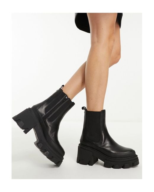 ALDO Black – talanariel – ankle-boots aus em leder mit dicker sohle