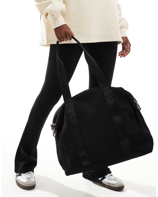 Bolso De Viaje De Tejido Efecto Neopreno De ASOS de color Black