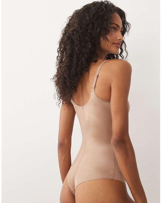 Spanx Brown Shape Invisible Shaping Cami Lingerie Thong Bodysuit