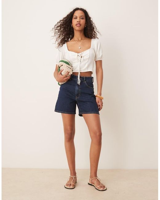 Glamorous White Square Neck Tops