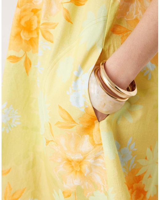 ASOS Yellow Shift Mini Dress With Pockets