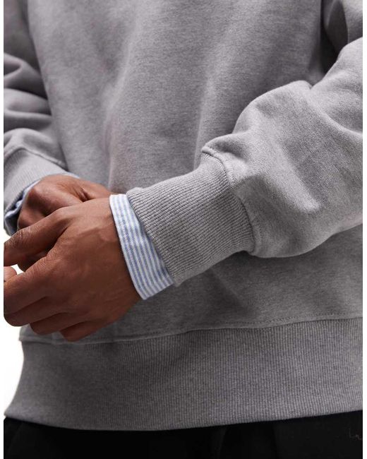 ASOS Gray Premium Heavyweight Oversized Sweatshirt 400Gsm for men