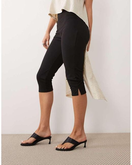 ASOS Black Tall Capri Trousers With Side Split
