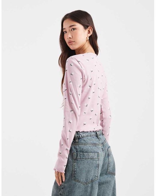 ONLY Red Flower Print Cardigan