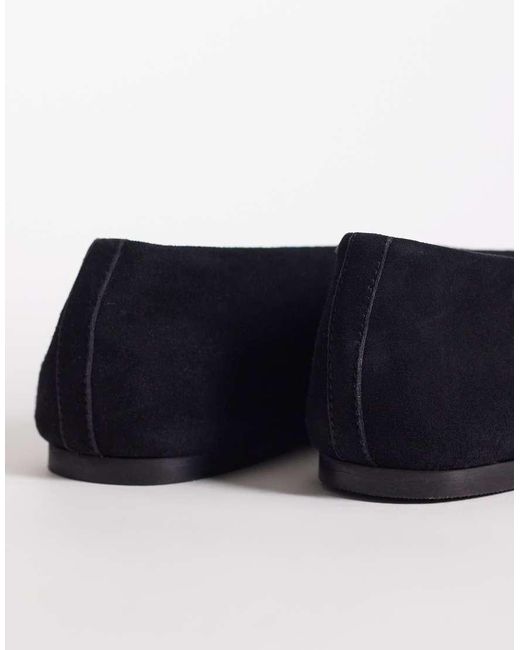 ASOS Black Lock Premium Round Toe Ballets
