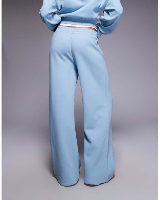 ASOS Blue Weekend Collective Heavyweight Co-ord Wide Leg jogger With Rib Panels