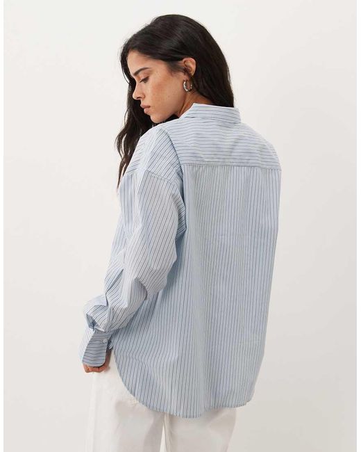 JJ Rebel Blue Poppy Oversized Long Sleeved Shirt