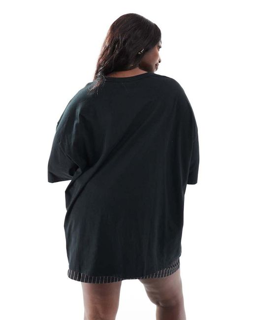 Yours Black Oversized Boxy T-Shirt