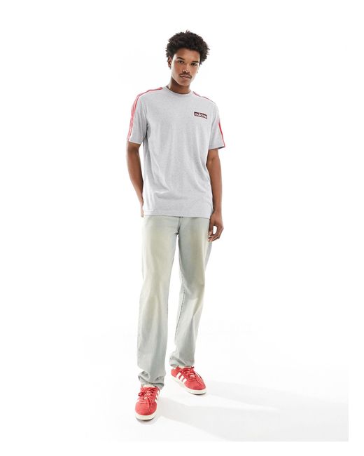 T-shirt à logo - /rouge Adidas Originals pour homme en coloris White
