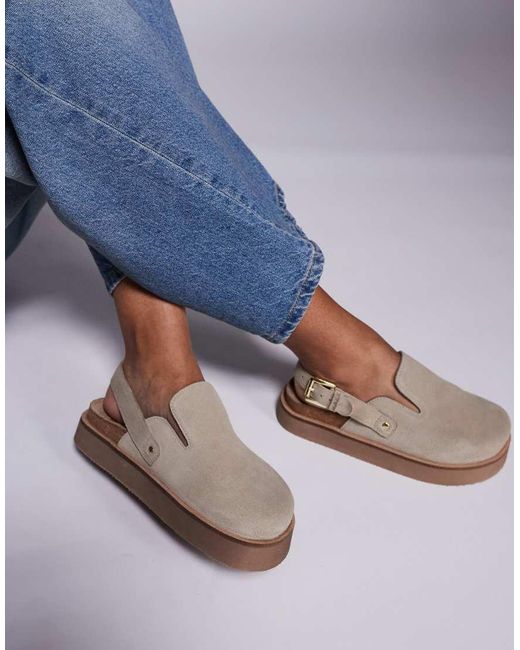 Walk London Blue Barca Clog Mule