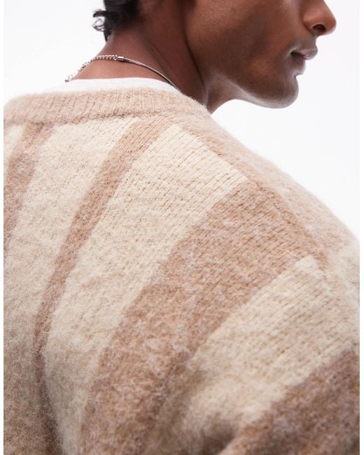 Topman – pullover mit blockfarben-design in Natural für Herren