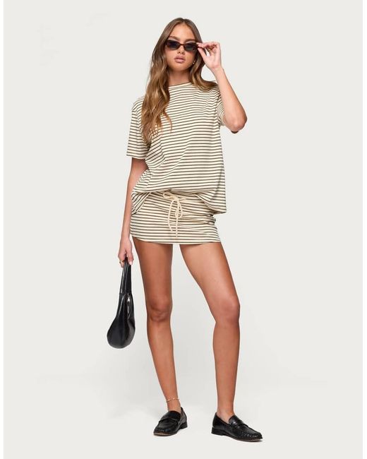 Edikted Natural Brena Striped Mini Skort