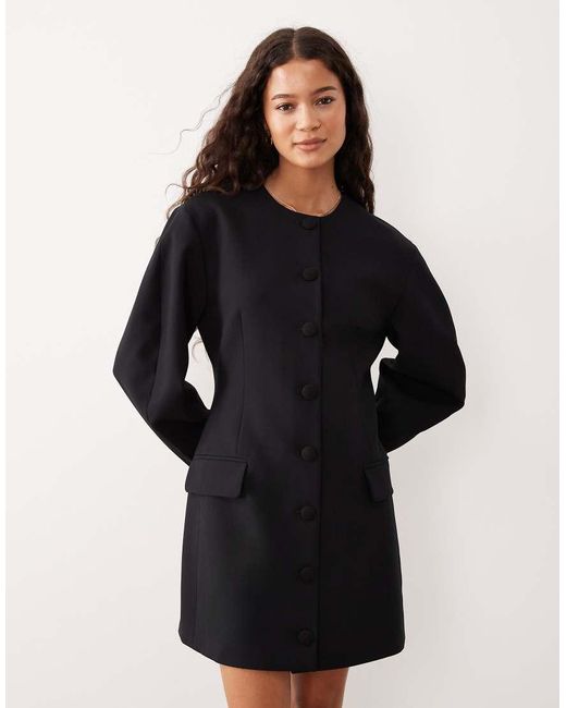 ASOS Black Cacoon Sleeve Blazer Dress