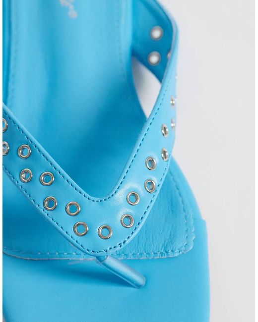 Public Desire Blue Studded Flip Flops