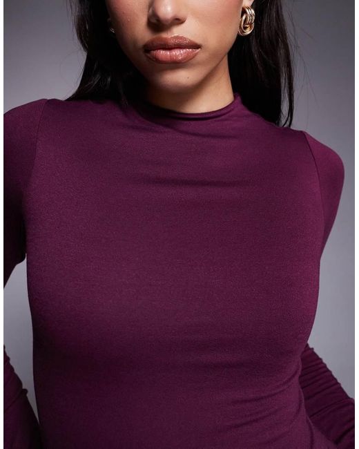 AFRM Purple Juniper Knit Crepe Maxi Dress