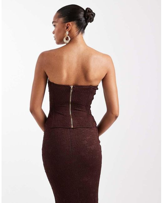 Wanderdoll Red Wander Doll Lacie Lace Bandeau Curved Hem Corset Top